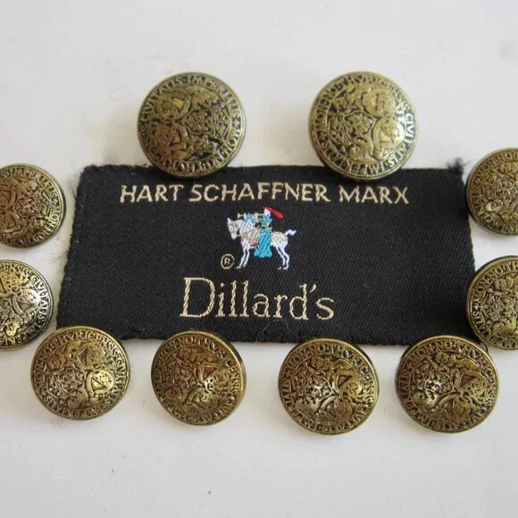 Hart Schaffner Marx Accessories Hart Schaffner Marx Replacement Button Set Gold Filigree Lions Shield Latin Poshmark